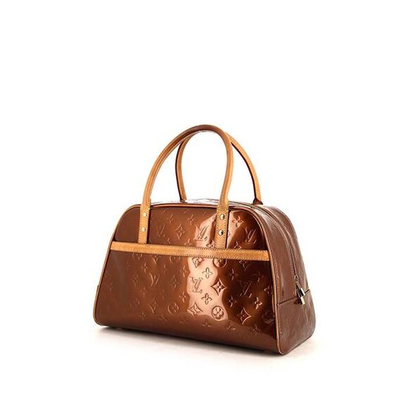 Louis Vuitton Tompkins Square Satchel Handbag Monogram Patent Leather Brown - Picture 1 of 15